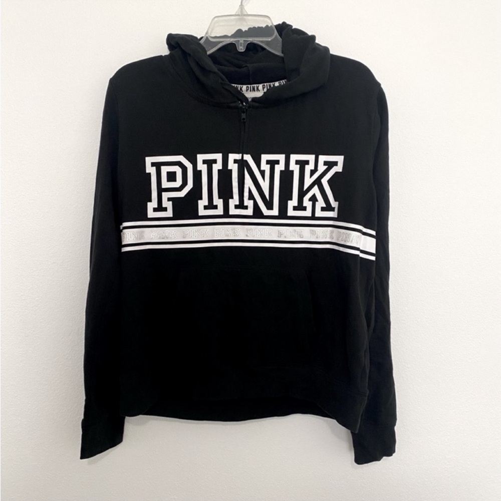 PINK Victoria’s Secret Black Hoodie Sz Large